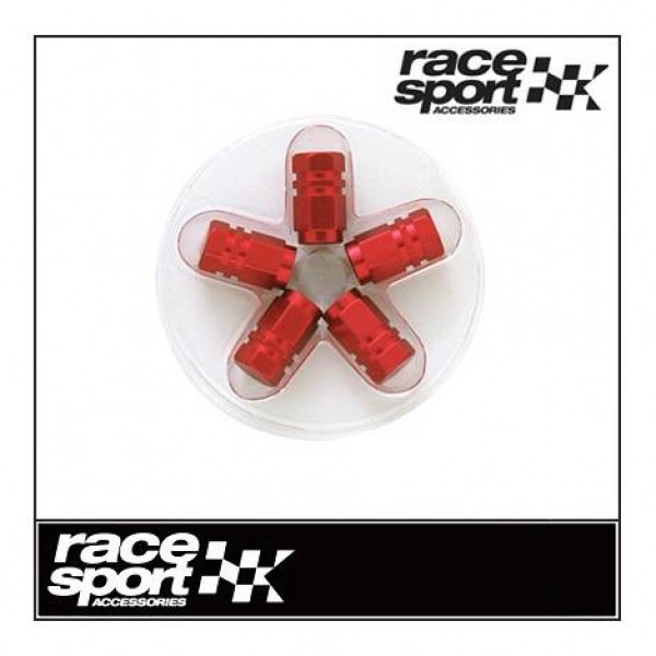 Tapones válvula aluminio hexagonal. rojo