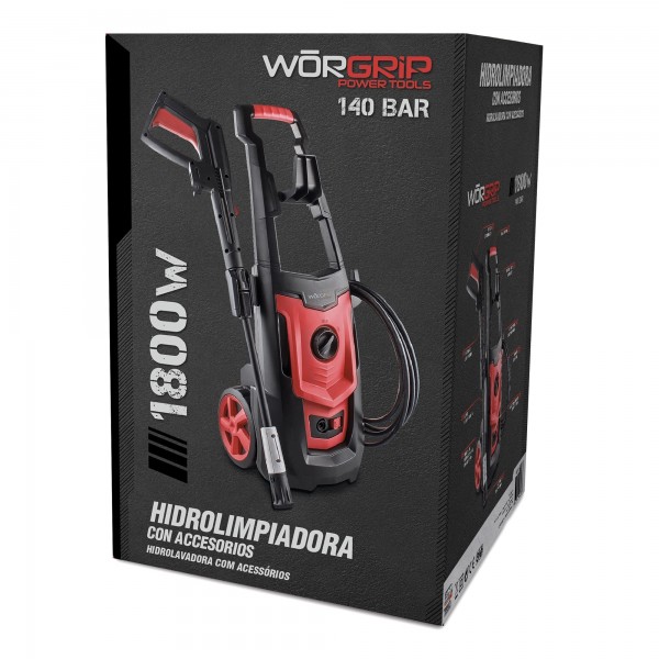 Hidrolimpiadora worgrip 1800w. 140 bar.