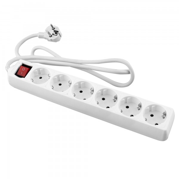 Base onlex blanca 6tomas cable/int.5mt