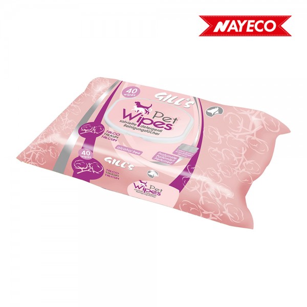 Toallitas húmedas mascotas xl 30 x 20 cm, 40 uds, aroma perfume de talco