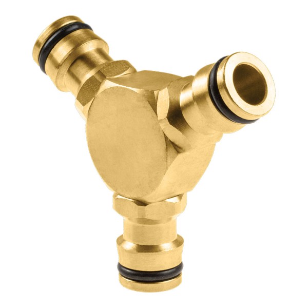 Conector de 3 vías de latón brass 6 bar, blister