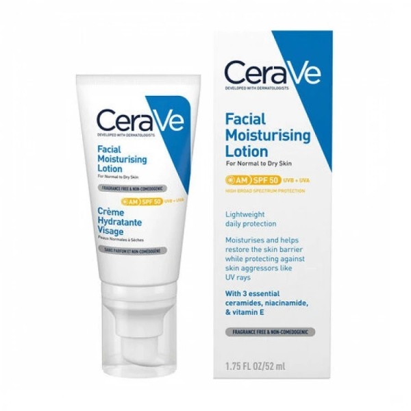CeraVe Loción Hidratante de Rostro Spf50 52 ml