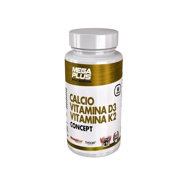 Calcio, vitamina d3, vitamina k2 concept