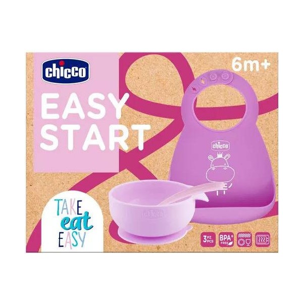 Chicco Easy Start Set Comida Rosa 6m