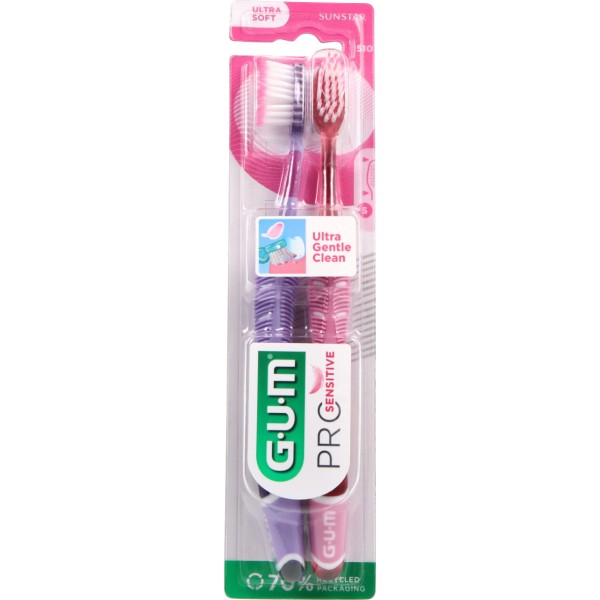 GUM Pro Sensitive 510 Cepillo Dental Adulto Ultrasuave 2 Unidades